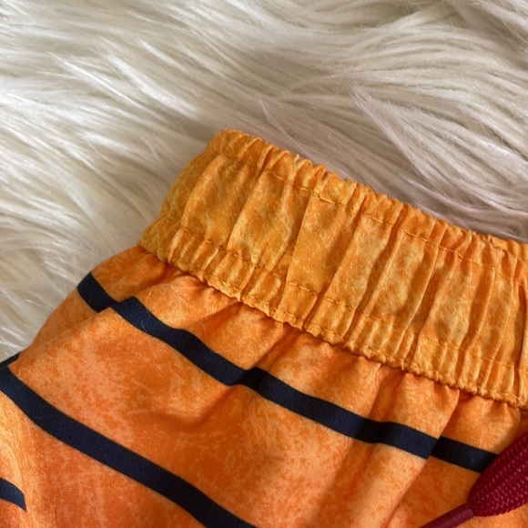 Kidgets orange yellow black striped boys swim trunks swimsuit board shorts SZ 2T - Picture 8 of 17